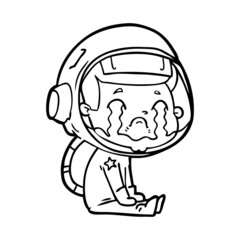 cartoon crying astronaut