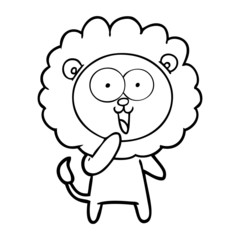 happy cartoon lion