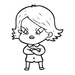 cartoon stressed woman