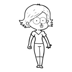cartoon girl pouting
