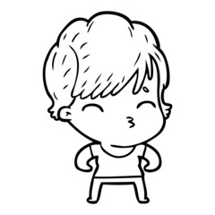Obraz premium cartoon woman thinking