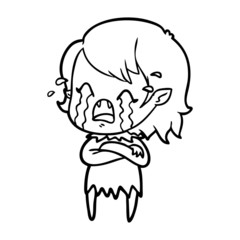 cartoon crying vampire girl