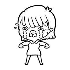 cartoon girl crying