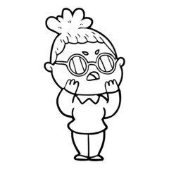 cartoon annoyed woman