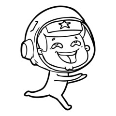 Obraz premium cartoon laughing astronaut