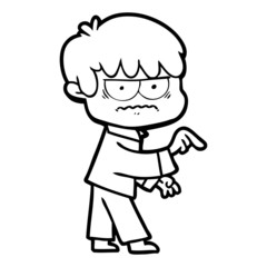 annoyed cartoon boy