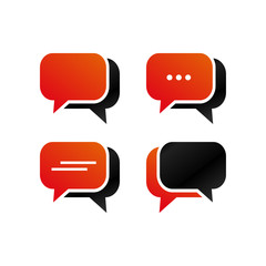 Rounded rectangle bubble chat icon template pack