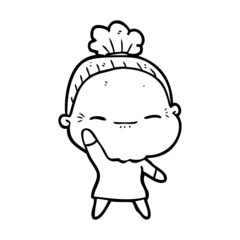 Obraz premium cartoon peaceful old woman