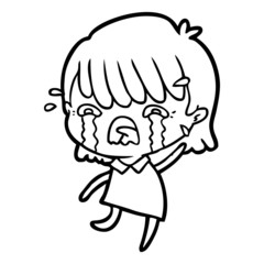 cartoon girl crying