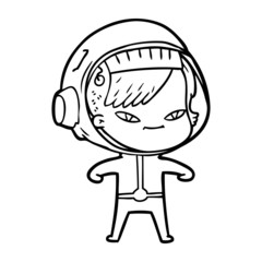 cartoon astronaut woman