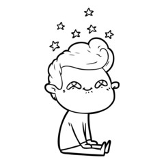 cartoon excited man
