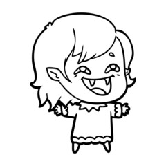 cartoon laughing vampire girl