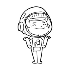 happy cartoon astronaut