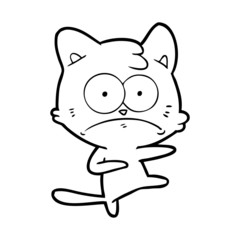 cartoon nervous cat
