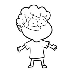 cartoon happy man