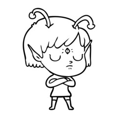 cartoon alien girl