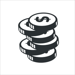 Casino money icon.  Illustration