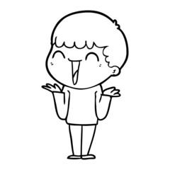 Obraz premium cartoon happy man