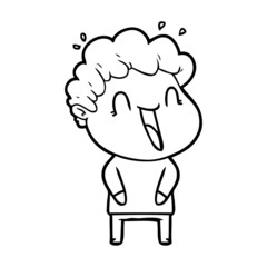 cartoon happy man