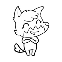 happy cartoon fox