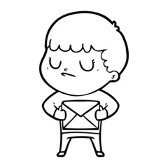 cartoon grumpy boy