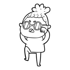 cartoon annoyed woman