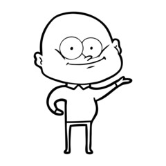 Obraz premium cartoon bald man staring