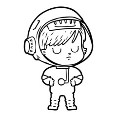 cartoon astronaut woman