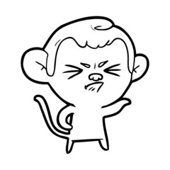 cartoon angry monkey