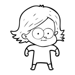 happy cartoon girl
