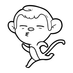 cartoon suspicious monkey