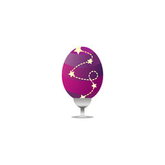 Abstract easter egg with beautiful constellation decor