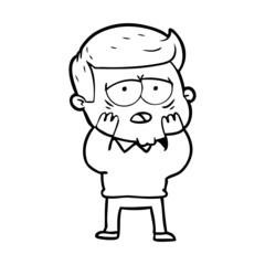 Obraz premium cartoon tired man