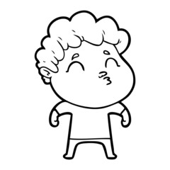 Fototapeta premium cartoon man pouting