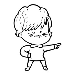 cartoon frustrated woman