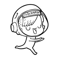 cartoon astronaut woman