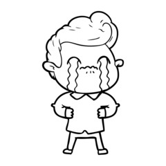cartoon man crying