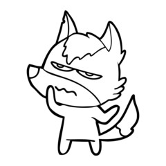 cartoon annoyed wolf