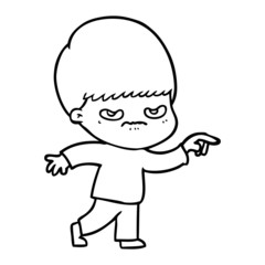 Fototapeta premium angry cartoon boy
