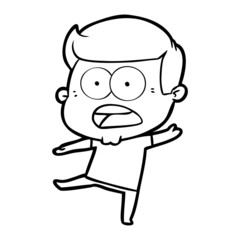 Fototapeta premium cartoon shocked man