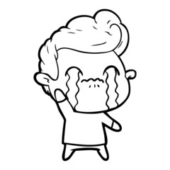 cartoon man crying