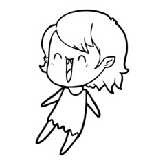 cute cartoon happy vampire girl