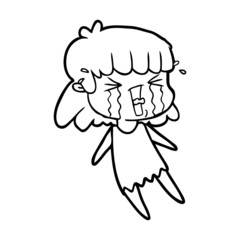 cartoon woman in tears