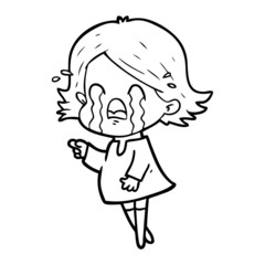 cartoon woman crying