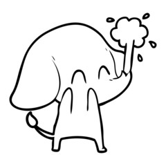 cute cartoon elephant spouting water