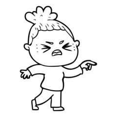 cartoon angry woman