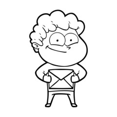 Fototapeta premium cartoon happy man
