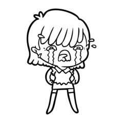 cartoon girl crying