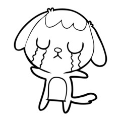 cute cartoon dog crying