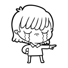 cartoon woman crying